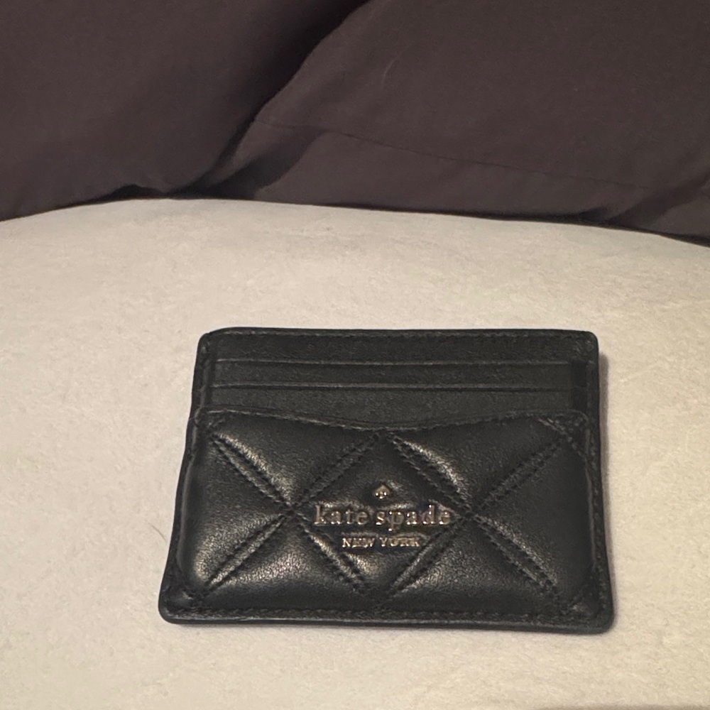 Kate Spade Black Quilted Leather Card Case